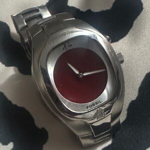 Men’s Fossil Big Tic JR-8161 Red Dragon Stainless Steel Watch – Needs Battery